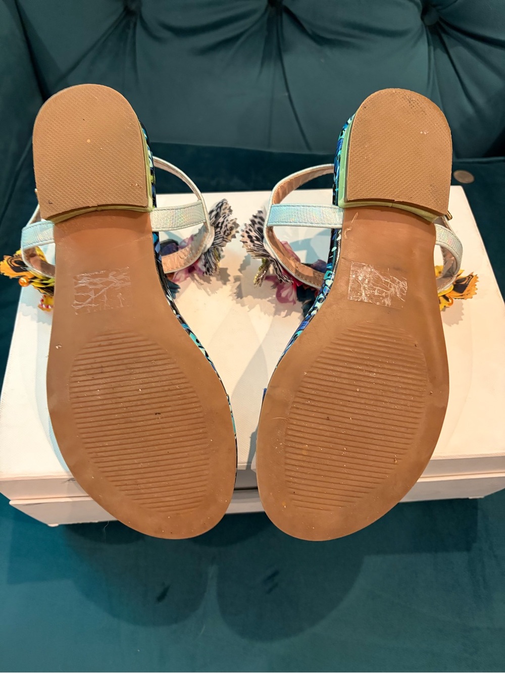 Betsey Johnson Multicolor Floral Embellished Sandals - Picture 5 of 5